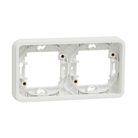 Cadre 2 postes horizontal encastré Mureva Styl MUR39101 blanc 