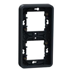 Cadre 2 postes vertical encastré Mureva Styl MUR34151 gris 