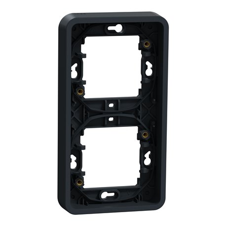 Cadre 2 postes vertical encastré Mureva Styl MUR34151 gris 