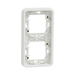 Cadre 2 postes vertical encastré Mureva Styl MUR39151 blanc 