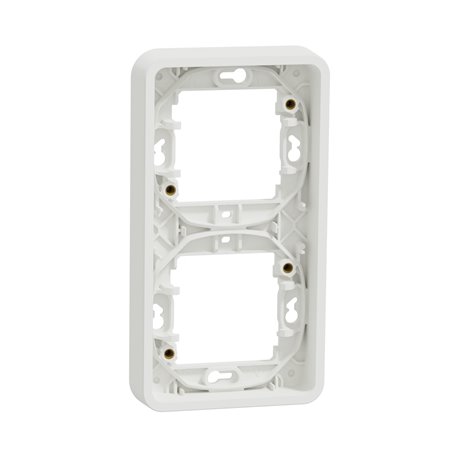 Cadre 2 postes vertical encastré Mureva Styl MUR39151 blanc 