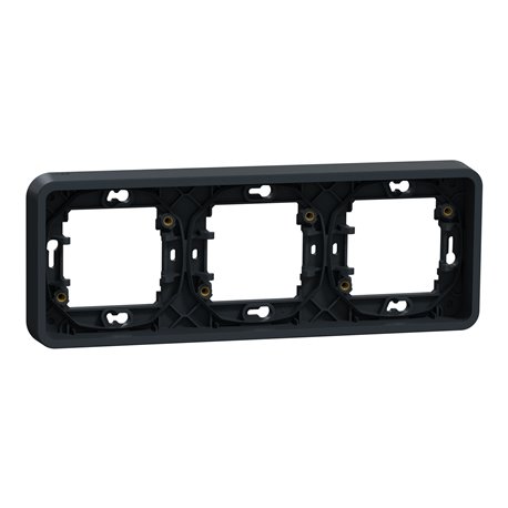 Cadre 3 postes horizontal encastré Mureva Styl MUR34109 gris 