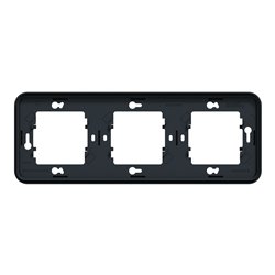 Cadre 3 postes horizontal encastré Mureva Styl MUR34109 gris 