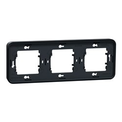 Cadre 3 postes horizontal encastré Mureva Styl MUR34109 gris 