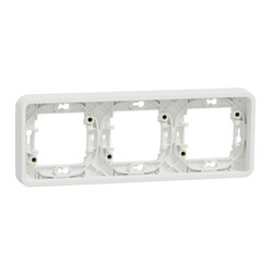 Cadre 3 postes horizontal encastré Mureva Styl MUR39109 blanc 