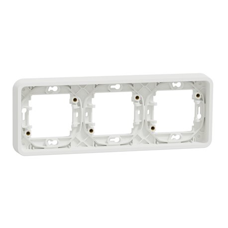 Cadre 3 postes horizontal encastré Mureva Styl MUR39109 blanc 
