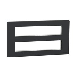 Support fixation + plaque finition pour boîte concentration Unica NU021054 Anthracite 2 rangs de 10 modules