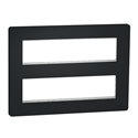 Support fixation + plaque finition pour boîte concentration Unica NU021854 Anthracite 2 rangs de 8 modules