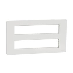 Support fixation + plaque finition pour boîte de concentration Unica NU021020 Blanc antibactérien 2 rangs de 10 modules