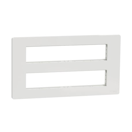 Support fixation + plaque finition pour boîte de concentration Unica NU021020 Blanc antibactérien 2 rangs de 10 modules Support fixation + plaque finition pour boîte de concentration Unica NU021020 Blanc antibactérien 2 rangs de 10 modules
