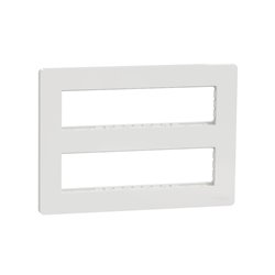 Support fixation + plaque finition pour boîte de concentration Unica NU021820 Blanc antibactérien 2 rangs de 8 modules