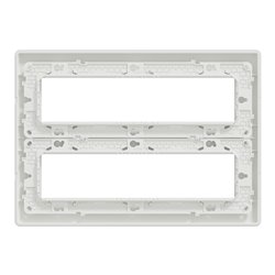 Support fixation + plaque finition pour boîte de concentration Unica NU021820 Blanc antibactérien 2 rangs de 8 modules