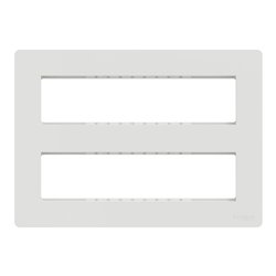 Support fixation + plaque finition pour boîte de concentration Unica NU021820 Blanc antibactérien 2 rangs de 8 modules