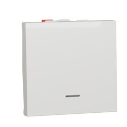 Va-et-vient lumineux témoin 10A connexion rapide Unica NU320318S Blanc 2 modules mécanisme seul