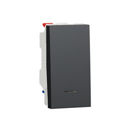 Va-et-vient lumineux témoin 10A connexion rapide Unica NU310354S anthracite 1 module mécanisme seul