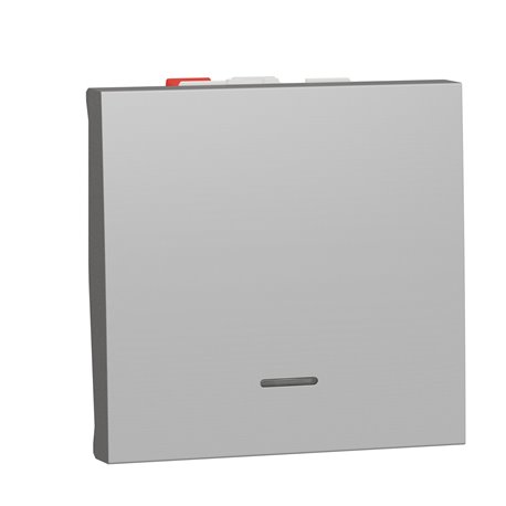 Va-et-vient lum. témoin 10A connexion rapide Unica NU320330S Aluminium 2 modules mécanisme seul Va-et-vient lum. témoin 10A connexion rapide Unica NU320330S Aluminium 2 modules mécanisme seul
