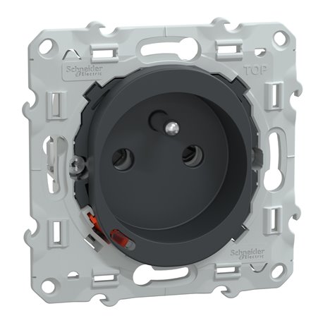Prise 2P+T conectée Wiser Ovalis S340559 16 A zigbee anthracite Prise 2P+T conectée Wiser Ovalis S340559 16 A zigbee anthracite