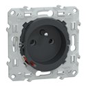 Prise 2P+T conectée Wiser Ovalis S340559 16 A zigbee anthracite