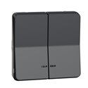 Double bouton poussoir lumineux LED Mureva Styl MUR35228 composable gris