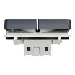 Double bouton poussoir Mureva Styl MUR35326 composable gris