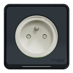 Prise courant 2P+T Mureva Styl MUR35031 connexion auto gris