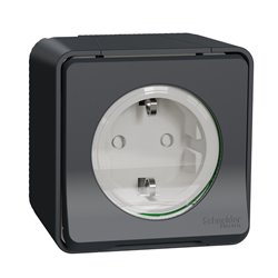 Prise de courant 2P+T schuko saillie Mureva Styl MUR36034 gris 