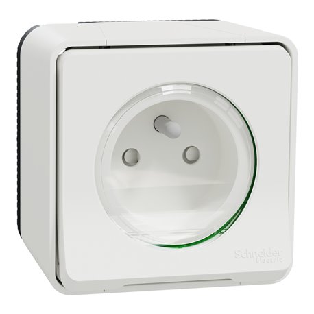 Prise de courant 2P+T saillie Mureva Styl MUR39030 blanc 