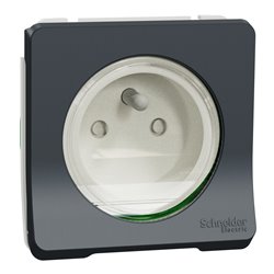 Prise de courant 2P+T Mureva Styl MUR36133 gris connexion auto, composable