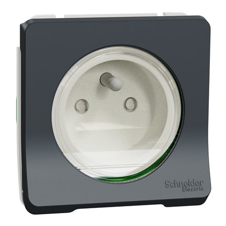 Prise de courant 2P+T Mureva Styl MUR36133 gris connexion auto, composable Prise de courant 2P+T Mureva Styl MUR36133 gris connexion auto, composable