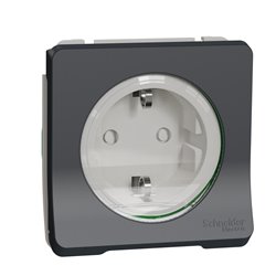 Prise de courant 2P+T schuko Mureva Styl MUR36134 gris connexion auto, composable