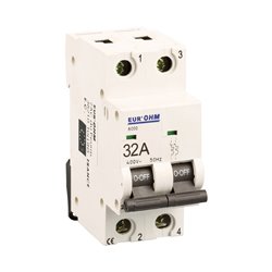 Lot de 6 Disjoncteurs Bipolaire 2 modules 32A