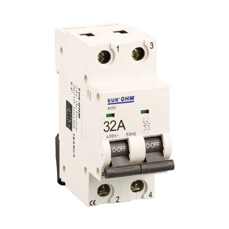 Lot de 6 Disjoncteurs Bipolaire 2 modules 32A