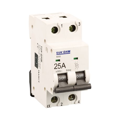 Lot de 6 Disjoncteurs Bipolaire 2 modules 25A