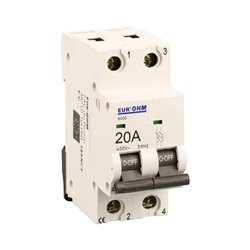 Lot de 6 Disjoncteurs Bipolaire 2 modules 20A