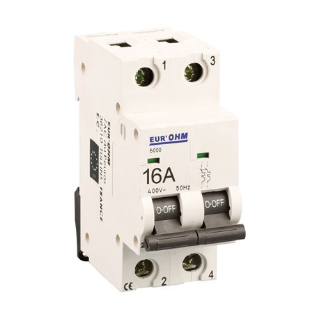 Lot de 6 Disjoncteurs Bipolaire 2 modules 16A