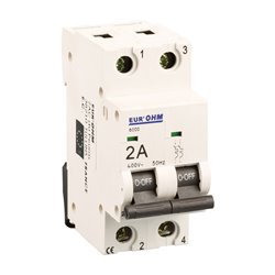 Lot de 6 Disjoncteurs Bipolaire 2 modules 2A