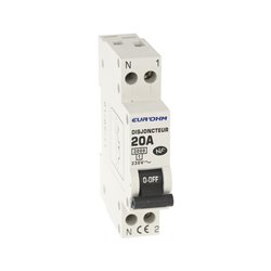 Lot de 12 Disjoncteurs Courbe C 1 module 20A