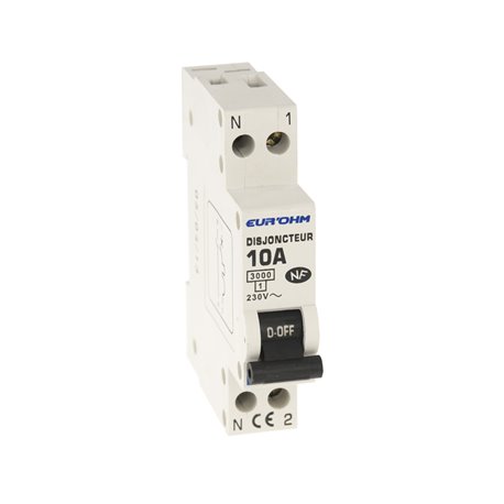Lot de 12 Disjoncteurs Courbe C 1 module 10A