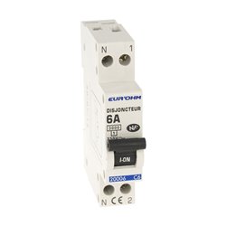 Lot de 12 Disjoncteurs Courbe C 1 module 6A