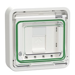 Prise RJ45 cat 6A blindé STP FTP Mureva Styl MUR39038 blanc composable