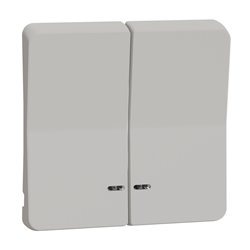 Enjoliveur 2 demi touche IP55 IK08 Mureva Styl MUR39205 Blanc 