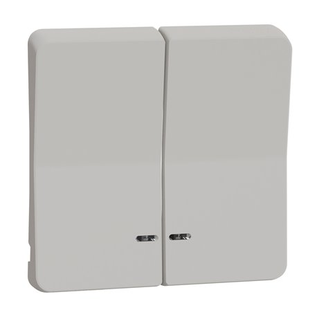 Enjoliveur 2 demi touche IP55 IK08 Mureva Styl MUR39205 Blanc 