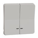 Enjoliveur 2 demi touche IP55 IK08 Mureva Styl MUR39205 Blanc 