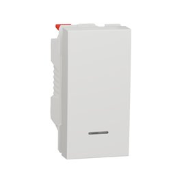 Poussoir lumineux (localisation) 10A Unica NU310618N Blanc 1 module mécanisme seul