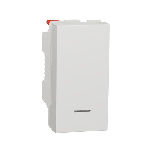 Poussoir lumineux (localisation) 10A Unica NU310618N Blanc 1 module mécanisme seul Poussoir lumineux (localisation) 10A Unica NU310618N Blanc 1 module mécanisme seul