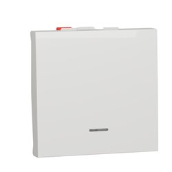 Poussoir lumineux (localisation) 10A Unica NU320618FN Blanc 2 modules mécanisme seul