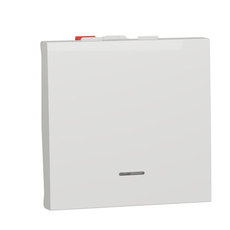 Poussoir lumineux (localisation) 10A Unica NU320618FN Blanc 2 modules mécanisme seul
