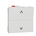 Commande volet-roulant double poussoir Unica NU320718 Blanc 2 modules mécanisme seul