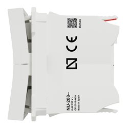 Interrupteur volet-roulant 3 touches 6A Unica NU320818 Blanc 2 modules mécanisme seul