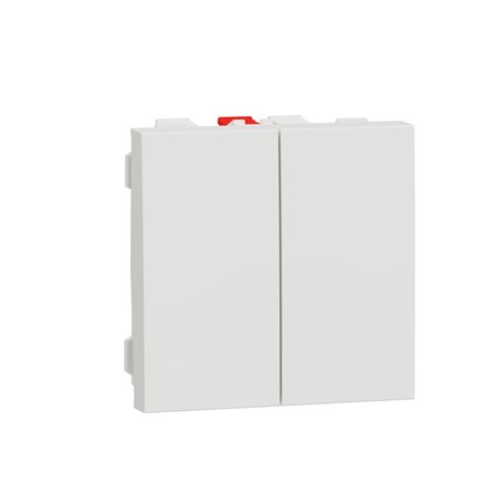 Double va-et-vient 10A connexion rapide Unica NU321318F Blanc 2 modules mécanisme seul Double va-et-vient 10A connexion rapide Unica NU321318F Blanc 2 modules mécanisme seul